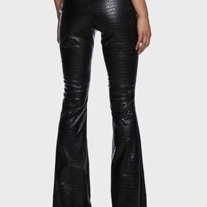 Trendyol Black Textured Flare Pants